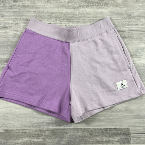 Air Jordan Bi-Color Terry‎ Fleece Shorts Lilac Purple DX0391-532 Women's Medium - Picture 2 of 10